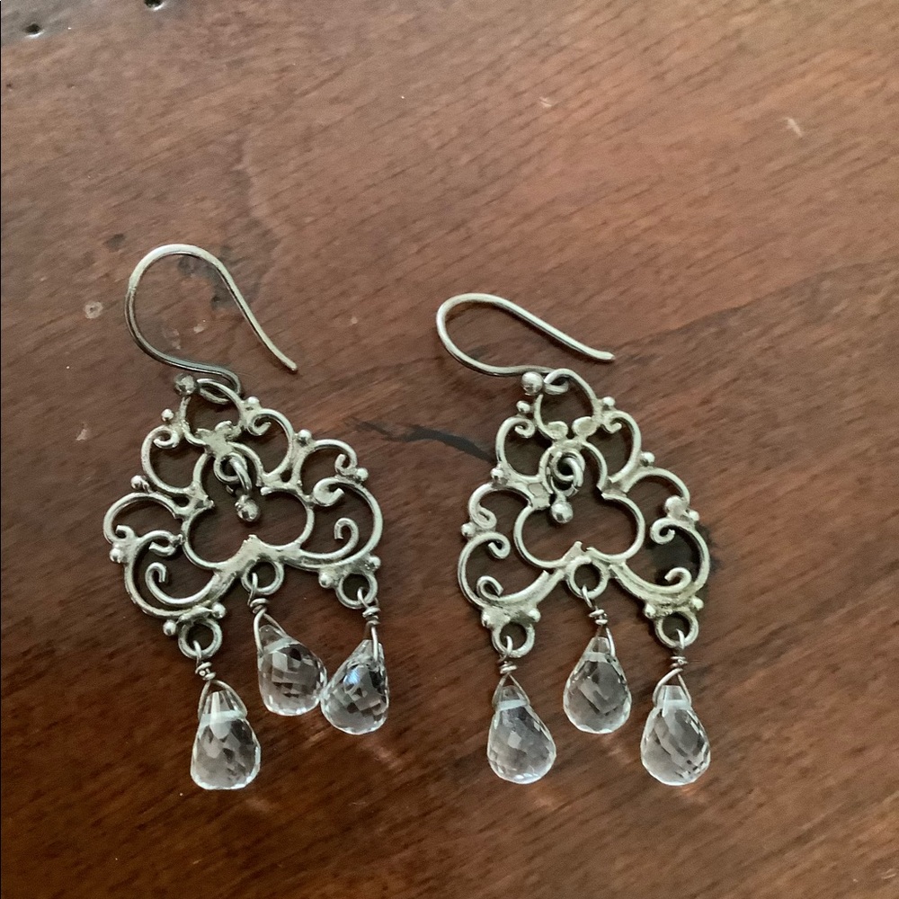 Silver and crystal earrings